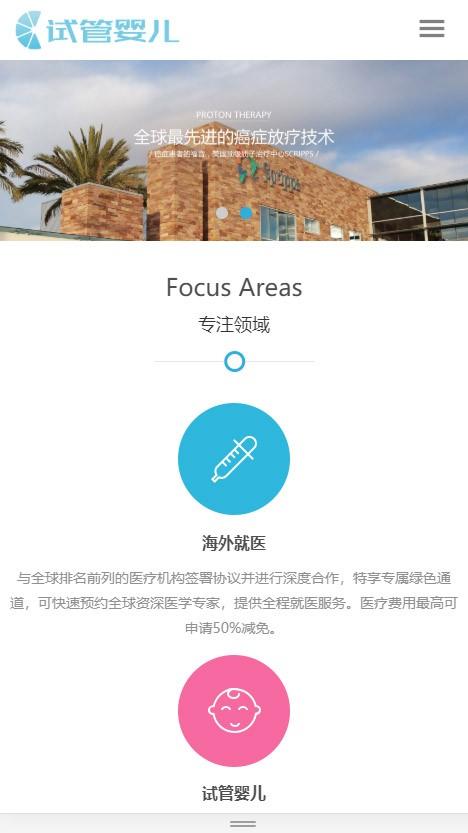 医疗试管婴儿响应式公司企业网站模板(自适应手机端)