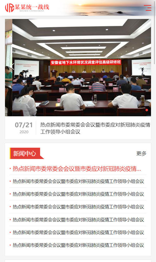 响应式/统一战线/政府单位机构类网站建设开发