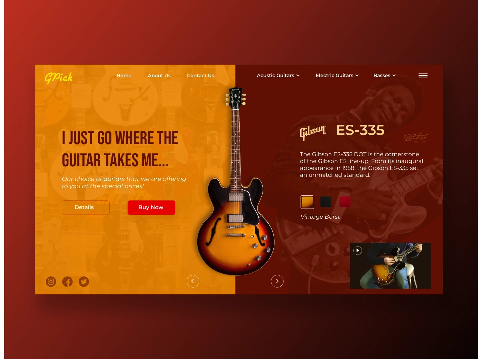 音乐精灵！12组吉他产品WEB界面设计灵感
