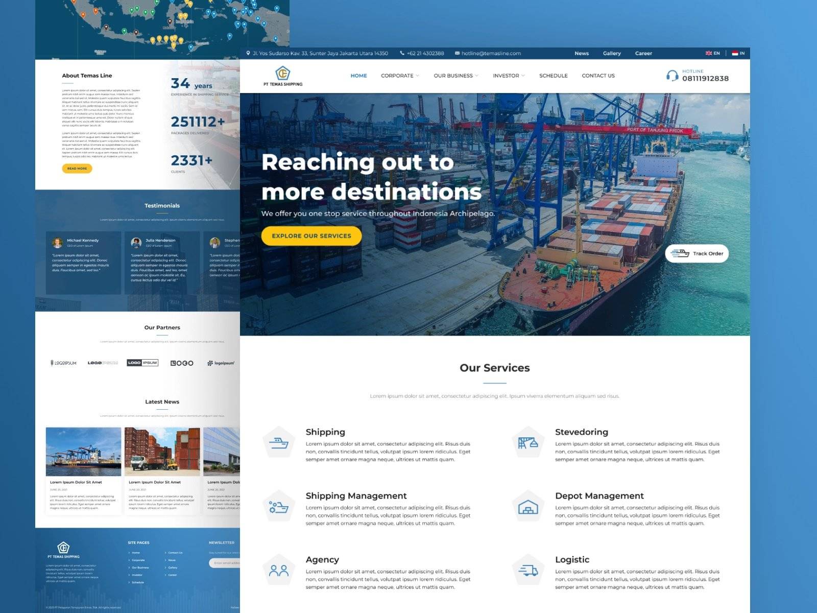 远途运输！12组航运公司WEB界面设计灵感！