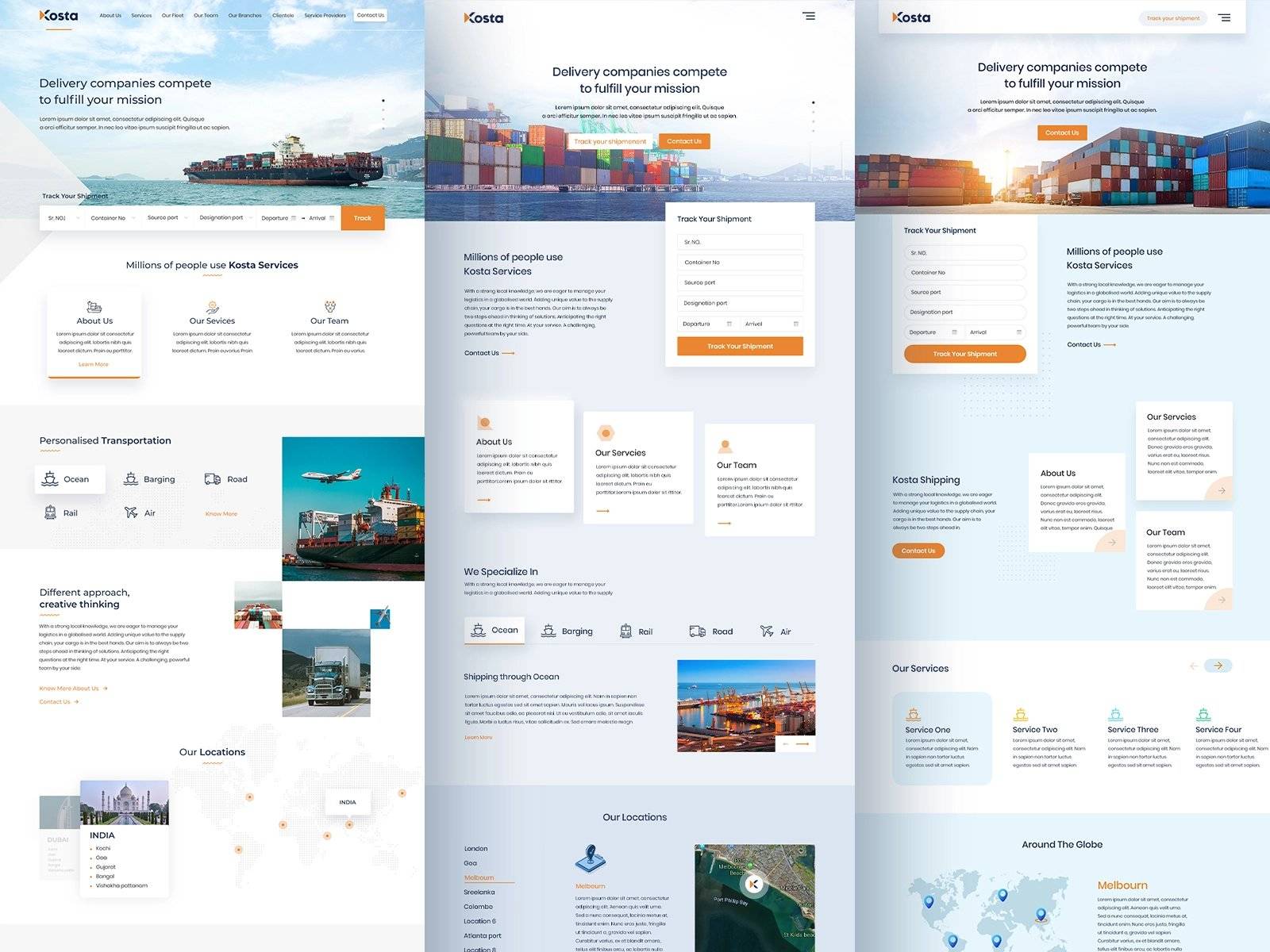远途运输！12组航运公司WEB界面设计灵感！