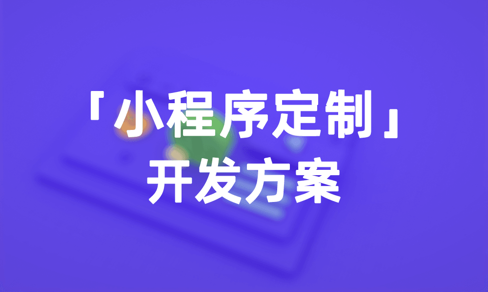 小程序定制开发方案