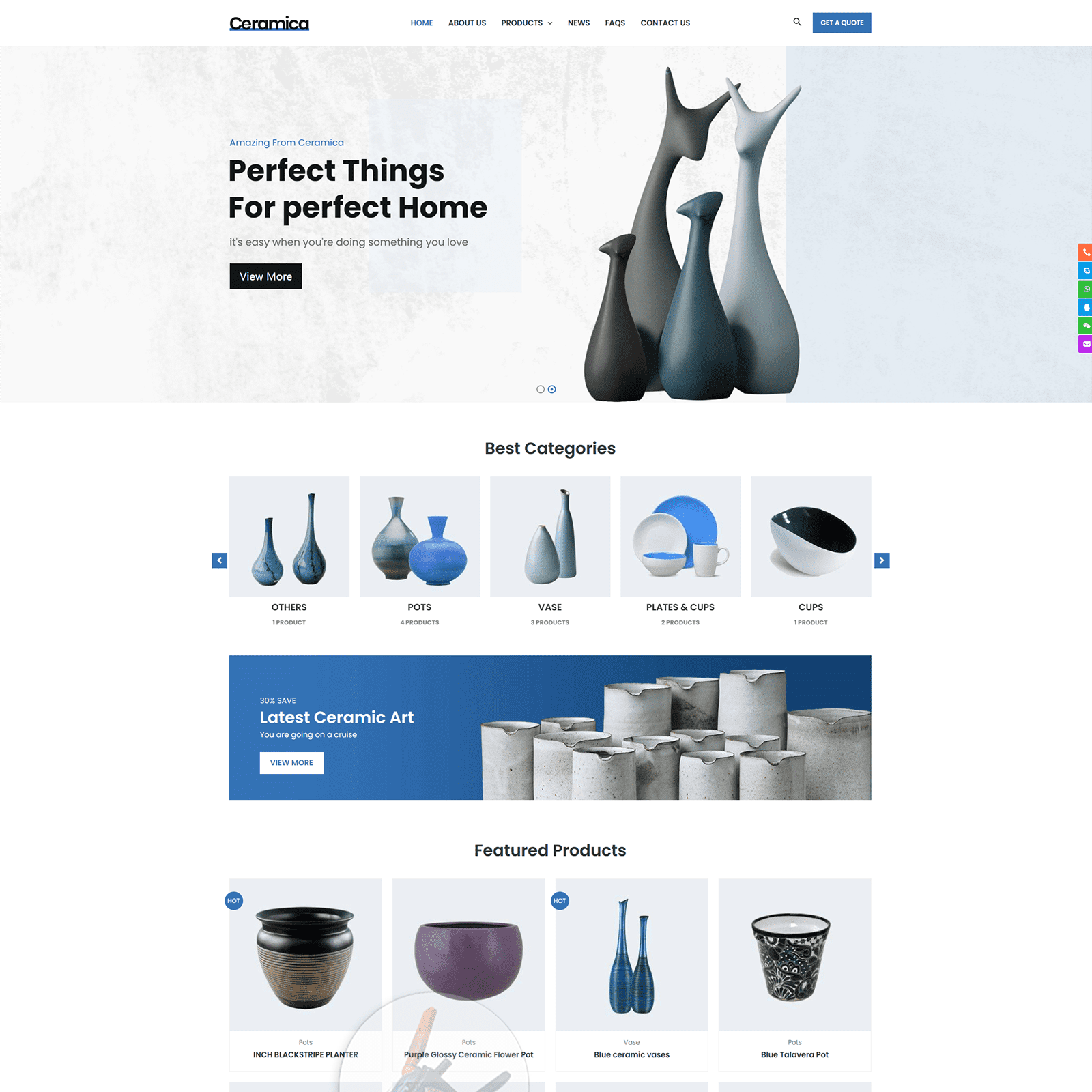 响应式英文外贸瓷器手工艺品营销独立站网站建设开发模板