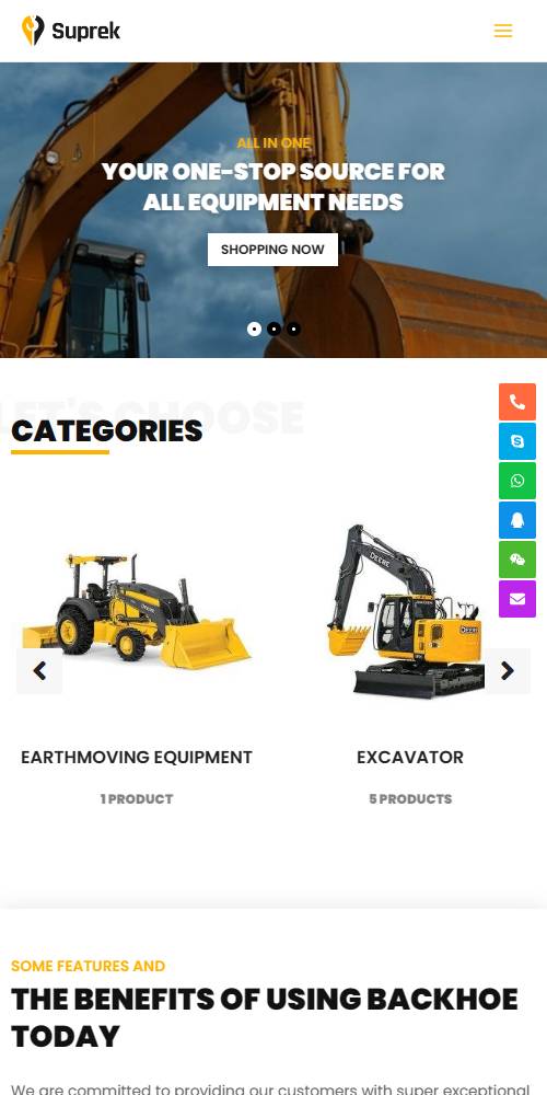 英文外贸建筑机械重工产品营销独立站企业网站建设开发制作