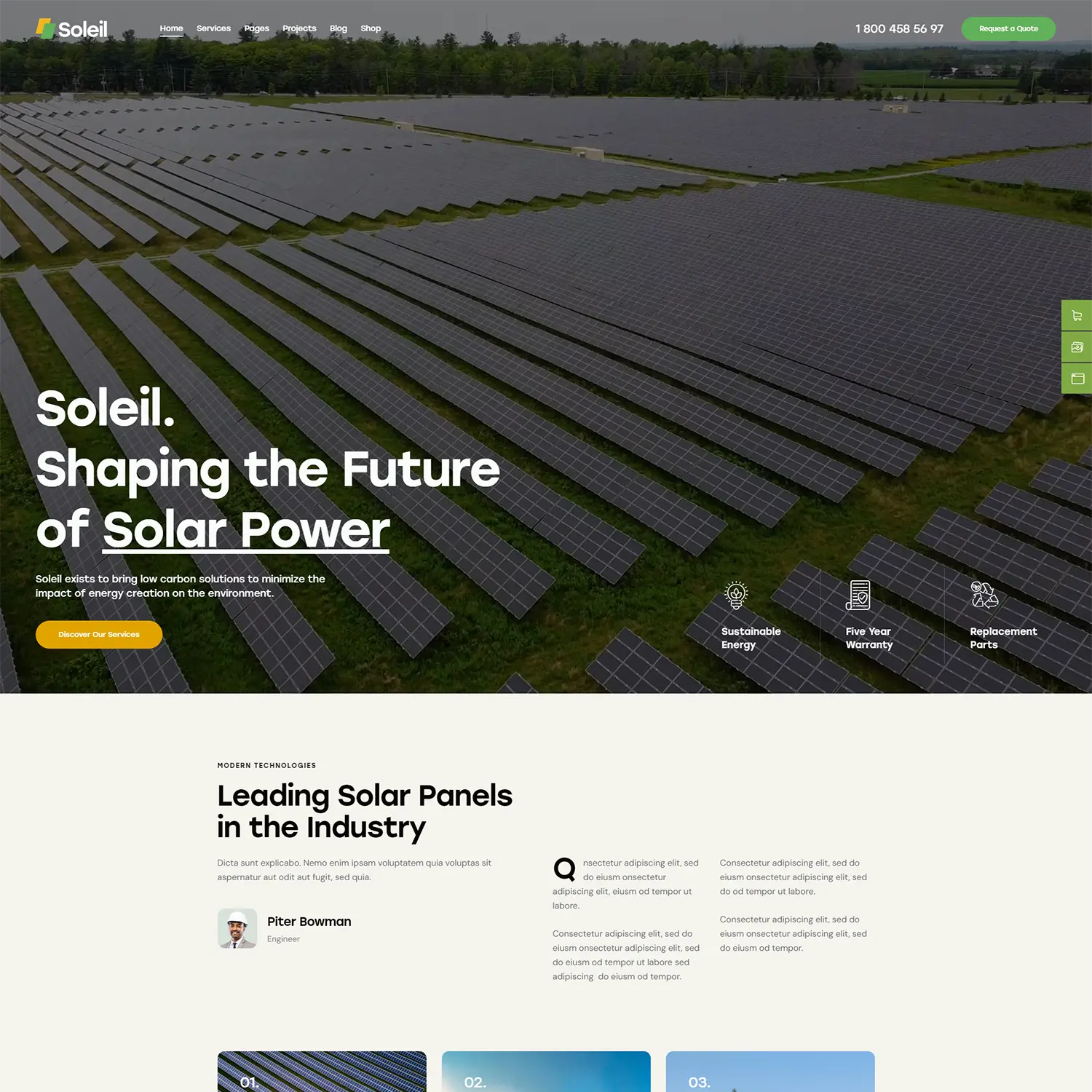 响应式太阳能绿色能源类跨境电商独立站商城网站建设制作
