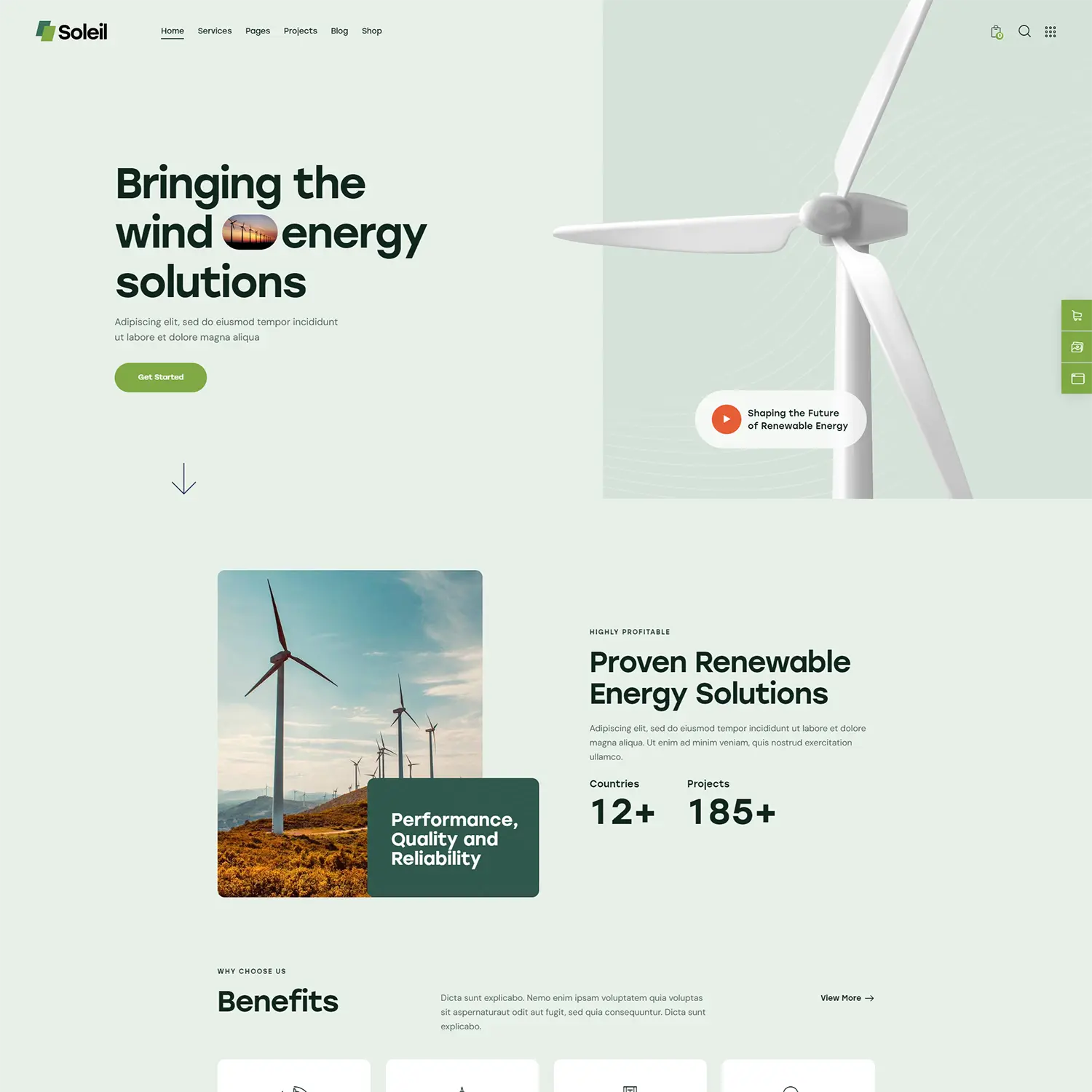 响应式风能绿色能源类跨境电商独立站商城网站建设制作