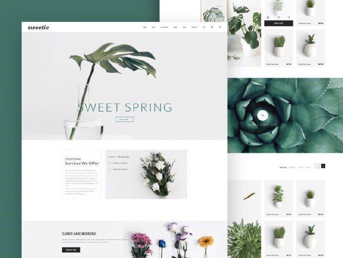 一组春天植物主题的网页设计版式欣赏(图1)