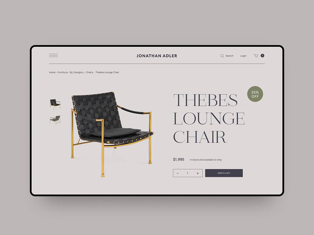 简洁时尚的家具类网站制作网页设计参考